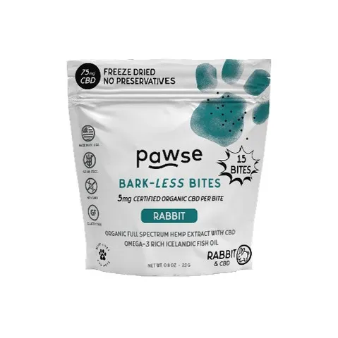 1ea 15pc Pawse 75mg Rabbit Bark-Less Bites - Dog/Cat Supplements